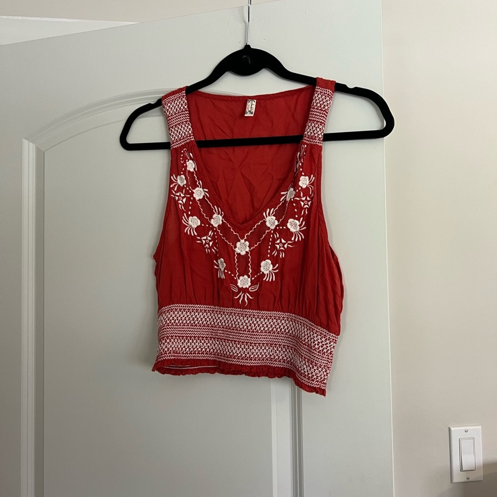 Free People embroidered floral tank